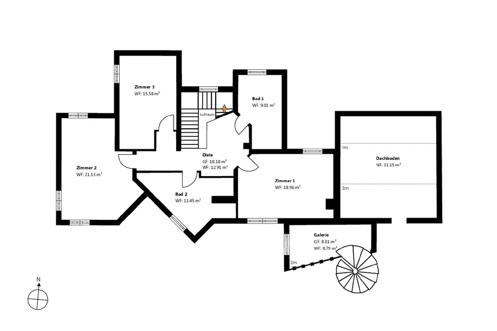 Grundriss Obergeschoss