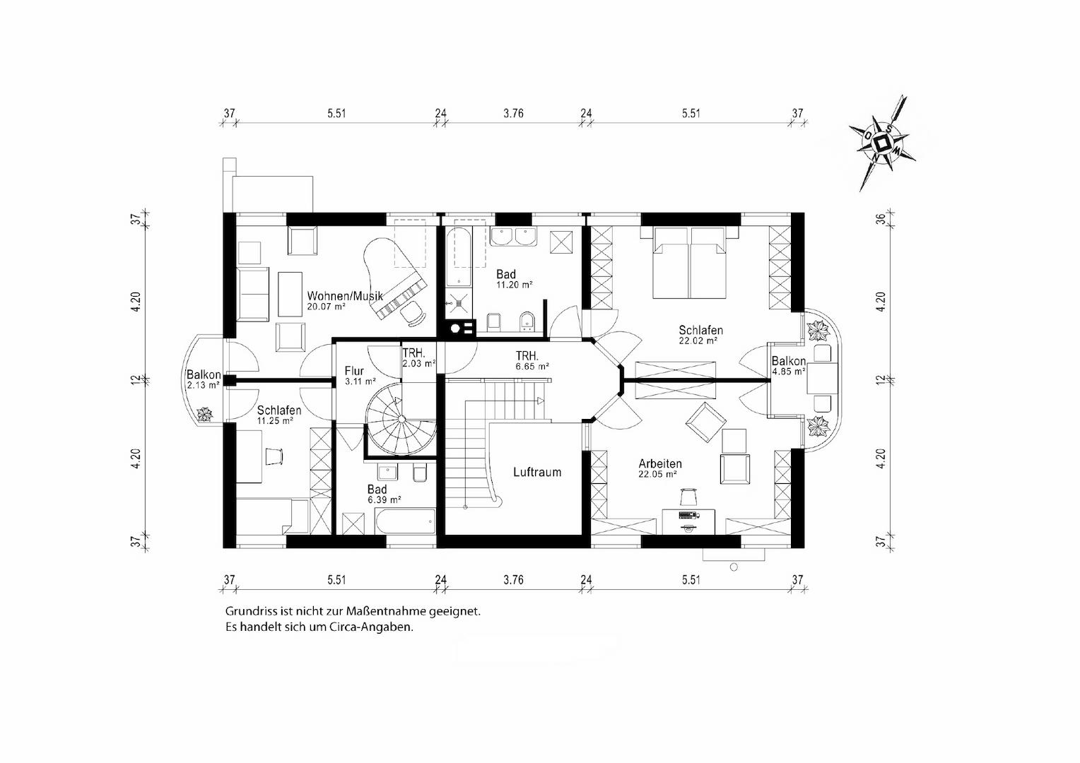 Grundriss Obergeschoss