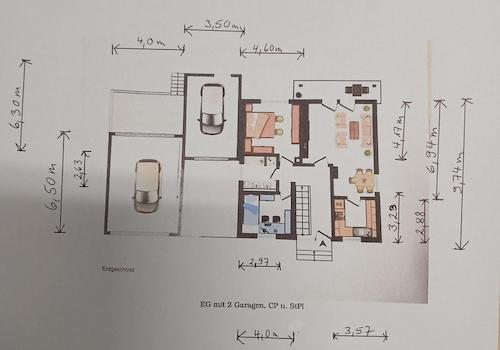 Plan, EG mit 2 Garagen