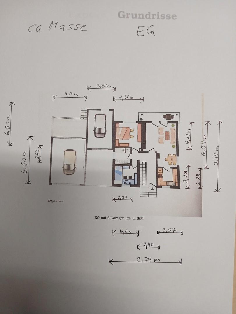 Plan, EG mit 2 Garagen