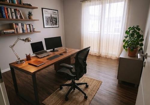 Schlafzimmr als Büro