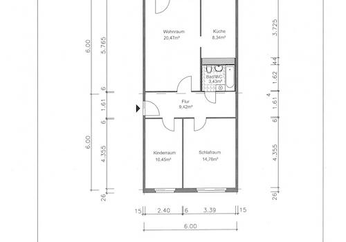 Grundriss bemaßt