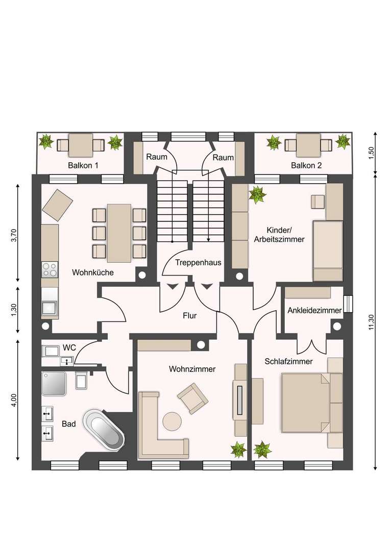 Grundriss WE02, 1, OG