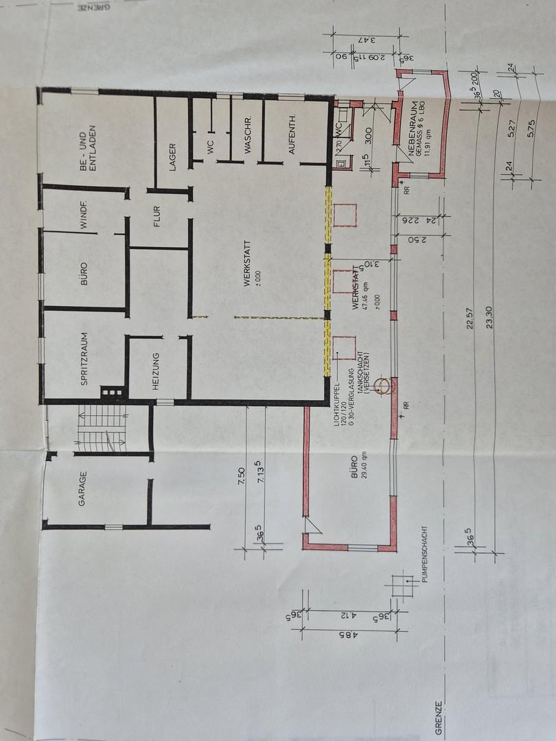Grundriss Gewerbefläche EG