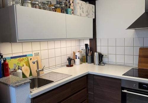 Küchenzeile mit Spüle und Geschirrspüler