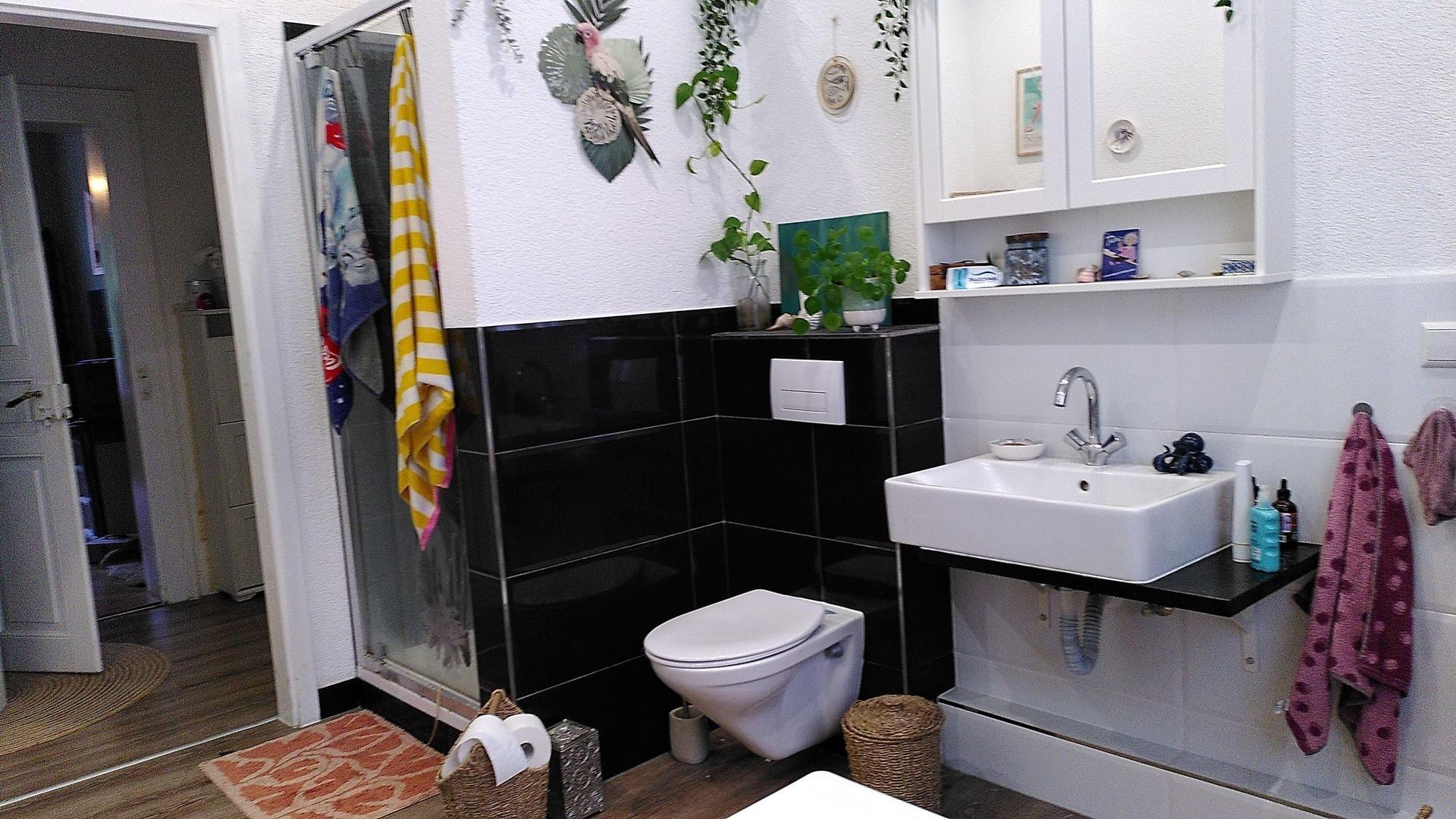 Bad: Dusche, WC, Waschbecken