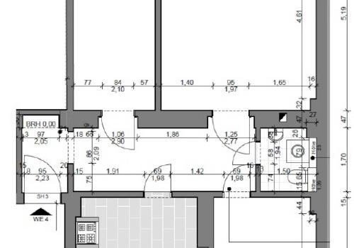 bemaßter Grundriss vor Sanierung