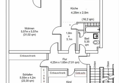 Grundriss Hauptwohnung