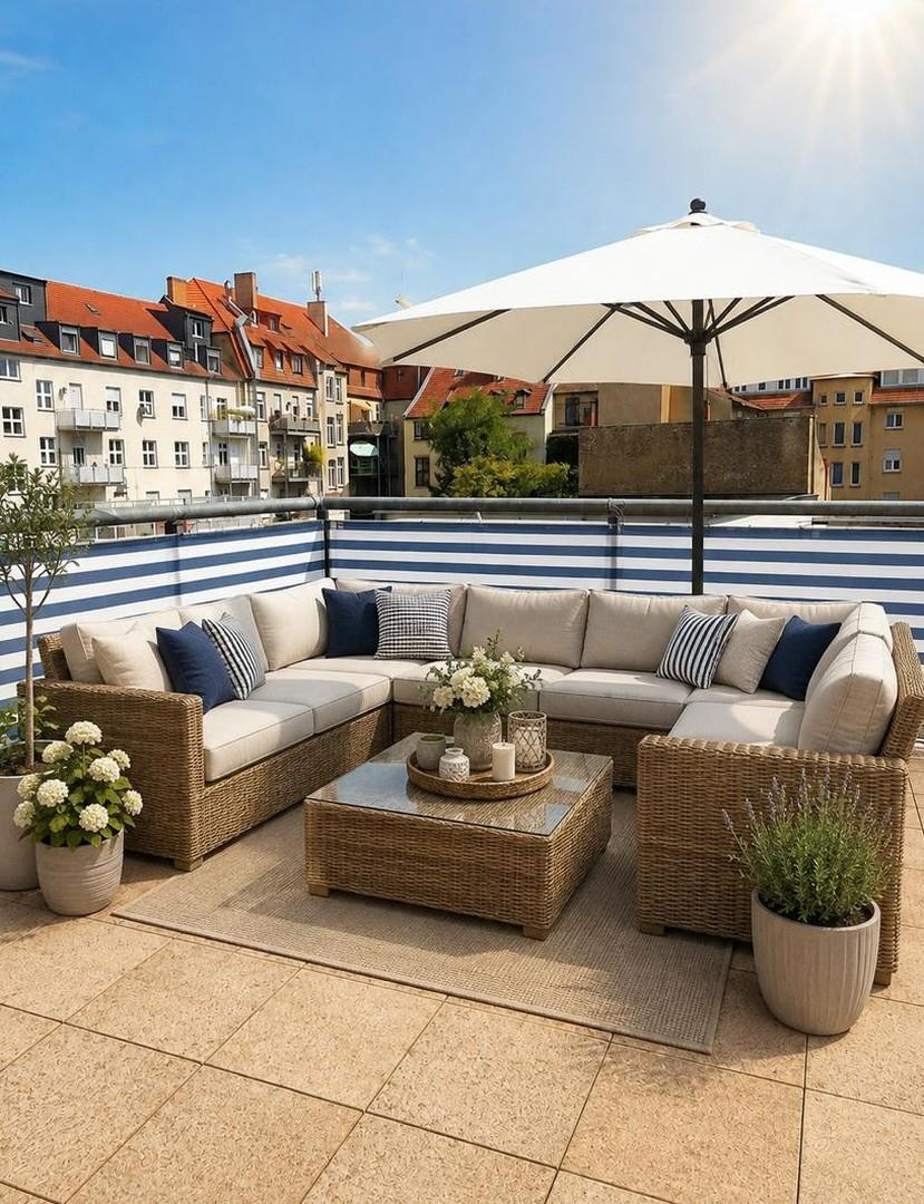 visual  sonnige Dachterrasse