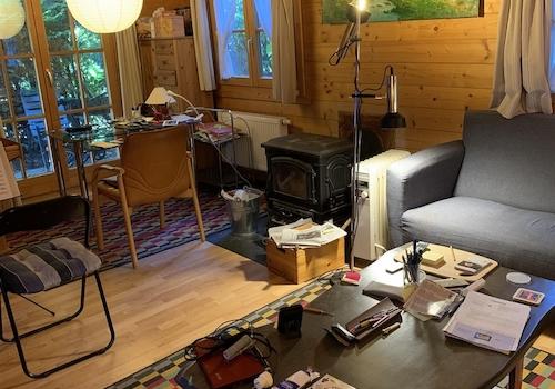 Innenraum mit Kamin