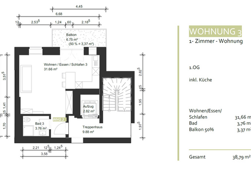 Grundriss der Wohnung 
