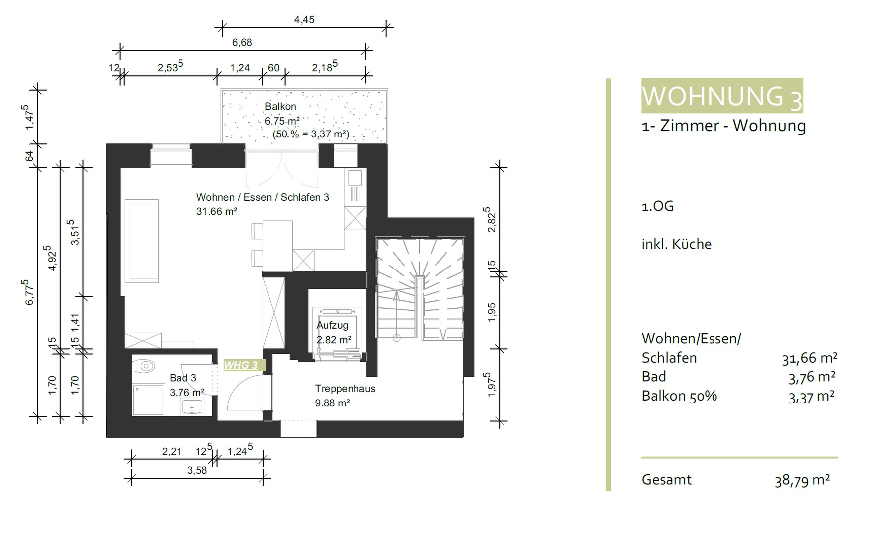 Grundriss der Wohnung 