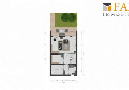 Grundriss KG mit Terrasse