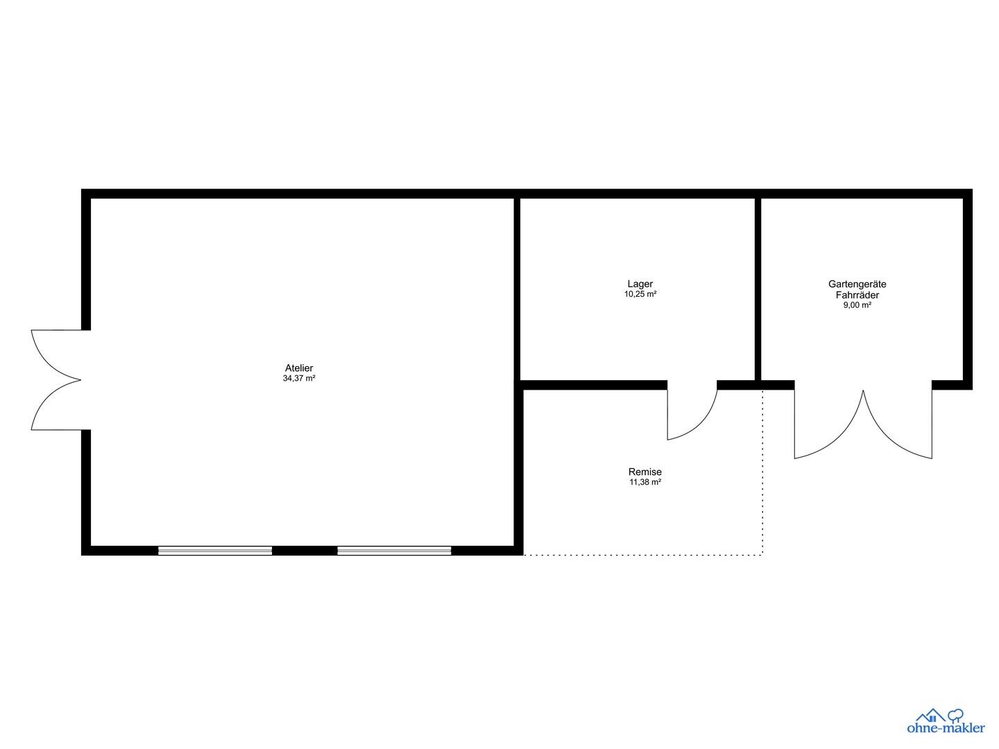 Atelier/ Werkstatt, Nebenräume