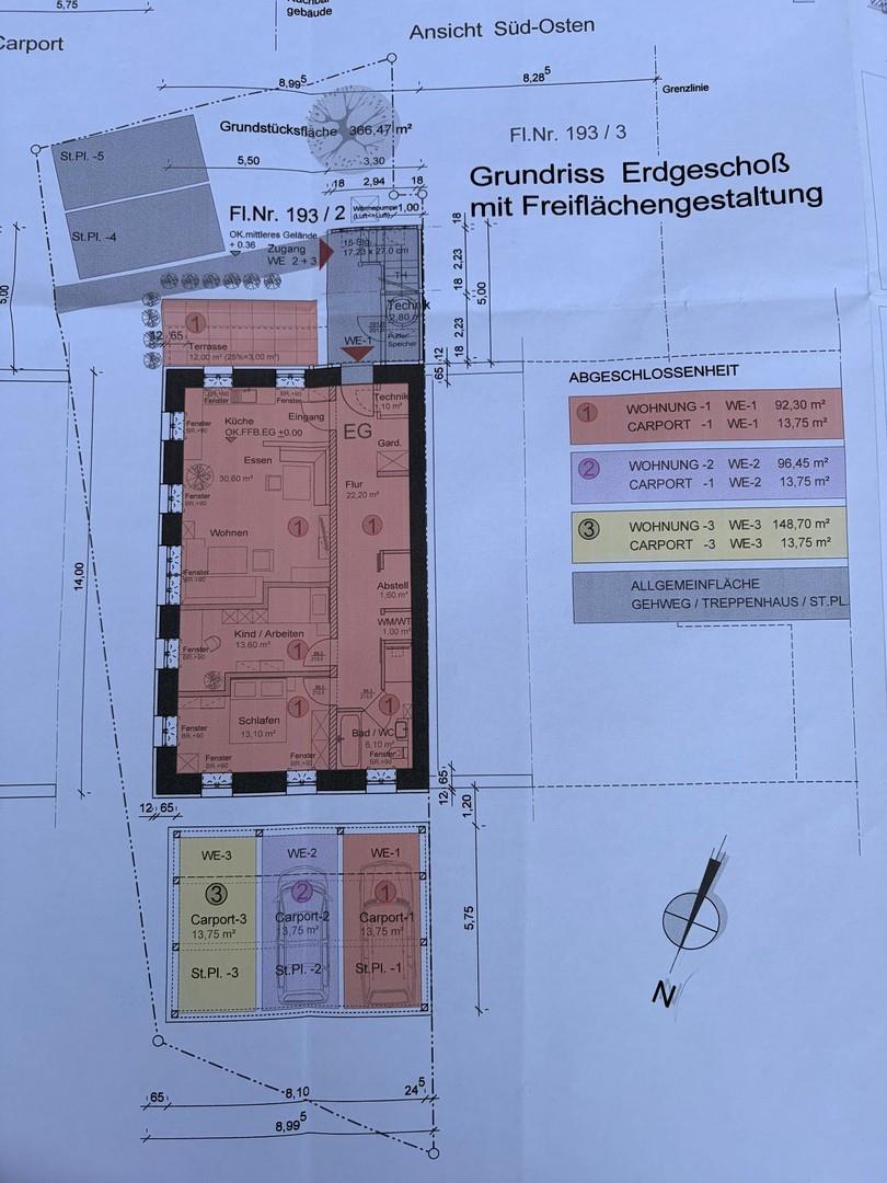 Grundriss EG mit Freiflächen