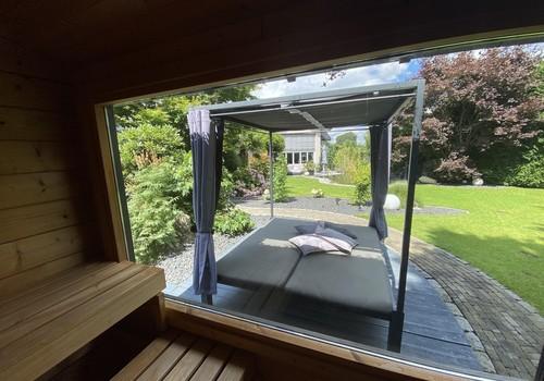 Blick aus der Sauna