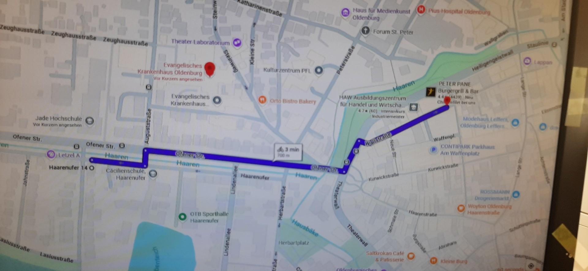 Wallstrasse (3 min./Fahrrad)