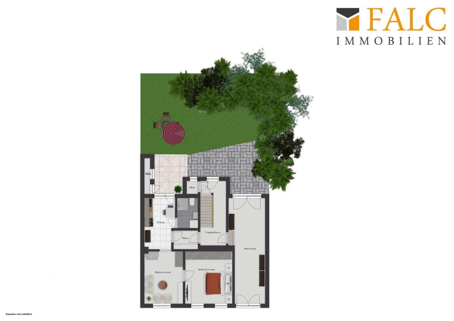 Erdgeschoss mit Außenbereich