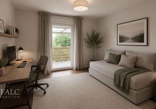 KI gestagt Home office -Gästezimmer 