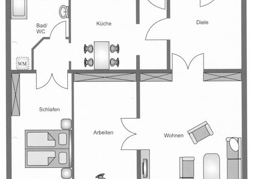 Grundriss 3 Zimmer Wohnung 