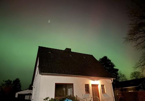 Blick mit Polarlichtern