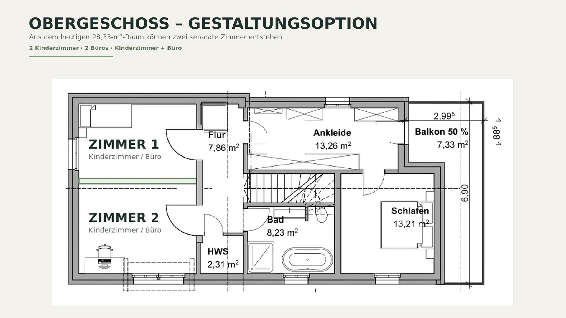 Obergeschoss Option 3Zimmer