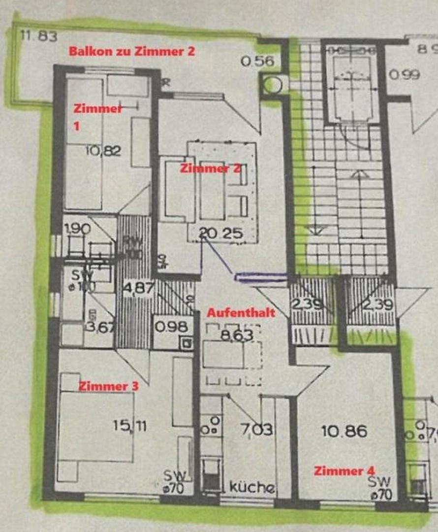 Lageplan der Zimmer