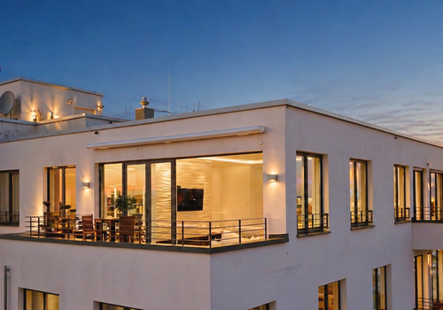 Penthouse Ebene am Abend