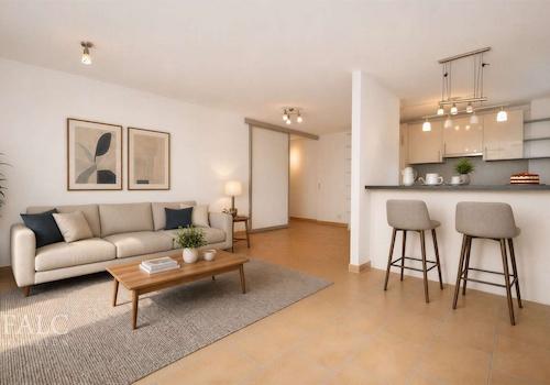 Wohbereich mit Theke (visualisiert)