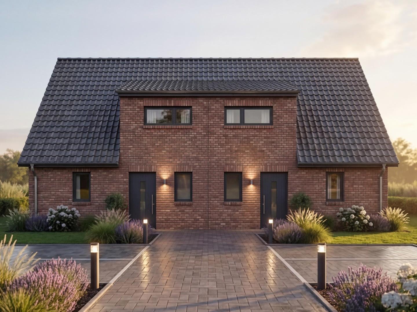 Frontale Ansicht Doppelhaus