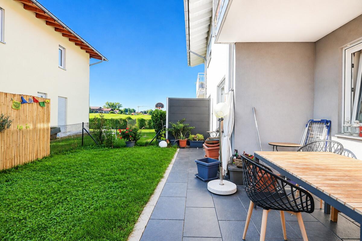 Gartenterrasse mit Westausrichtung