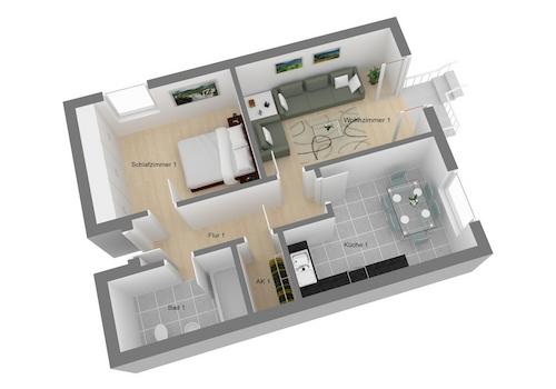 Grundriss Wohnung Nr. 1, EG