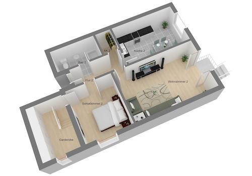 Grundriss Wohnung Nr. 2, EG