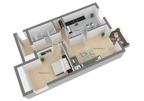 Grundriss Wohnung Nr. 4, OG