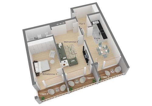 Grundriss Wohnung Nr. 5, OG
