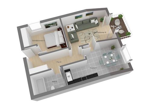 Grundriss Wohnung Nr. 6, DG