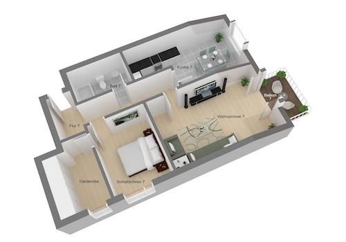 Grundriss Wohnung Nr. 7, DG
