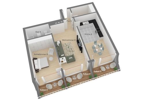 Grundriss Wohnung Nr. 8, DG