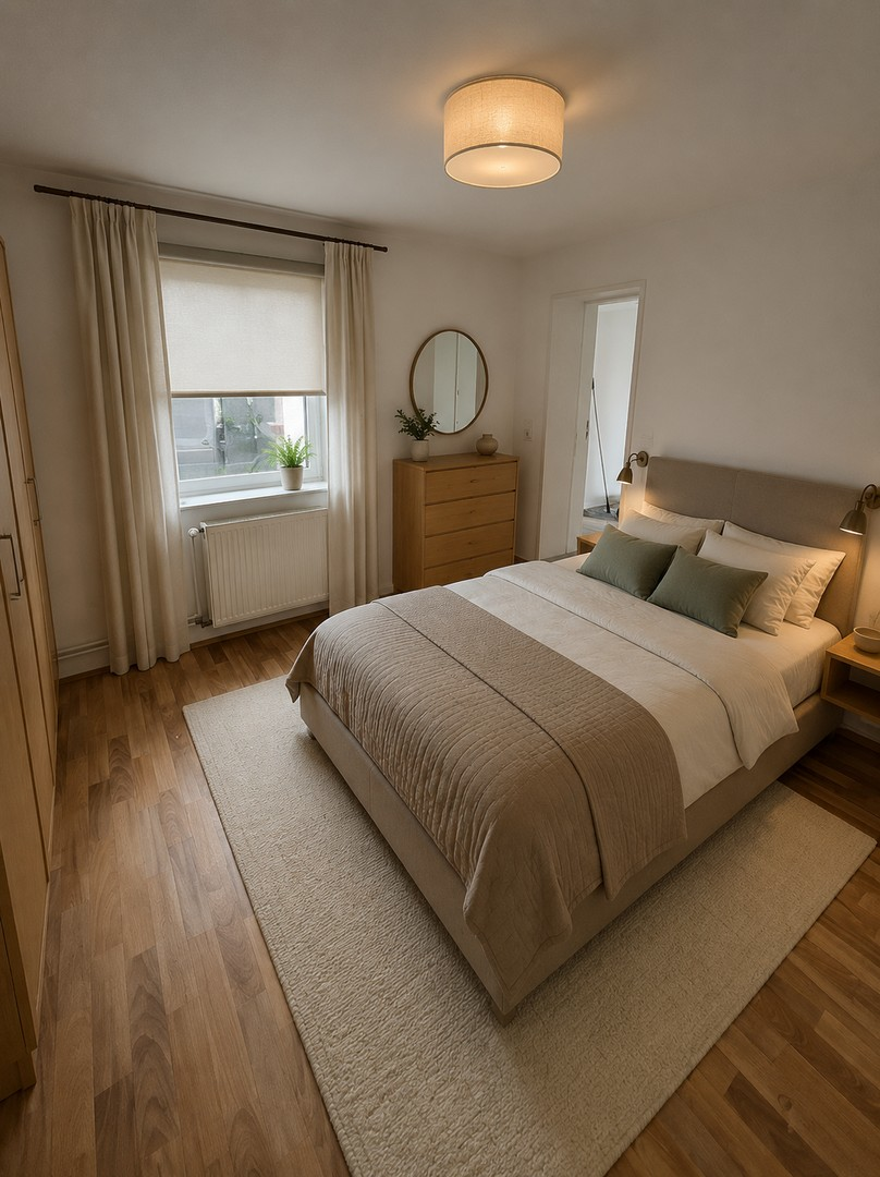 Schlafzimmer mit KI unten