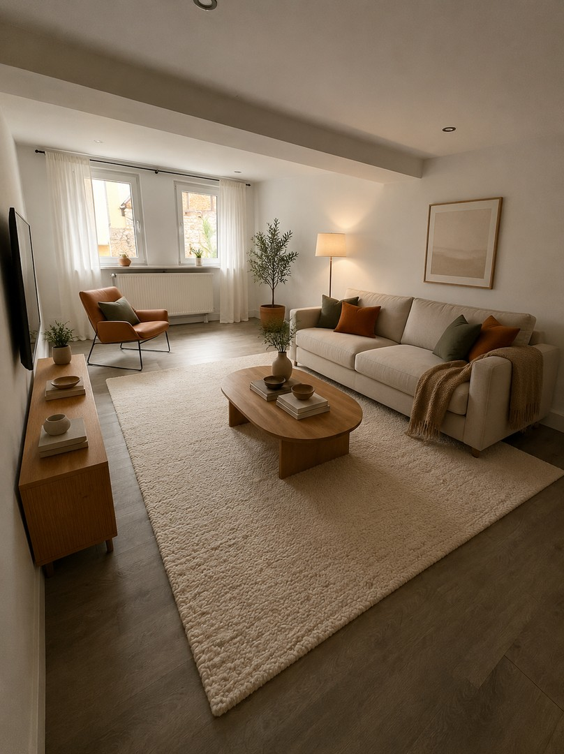 Wohnzimmer mit KI unten