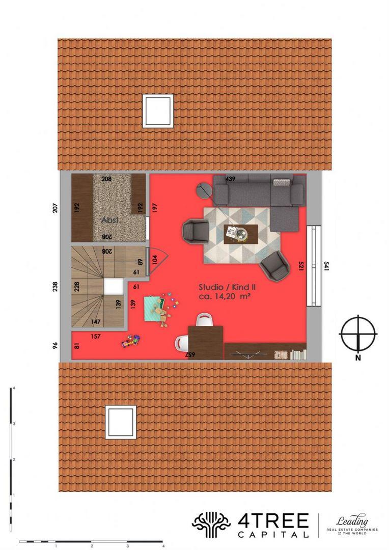 Grundriss des ausgebauter Spitzbodens