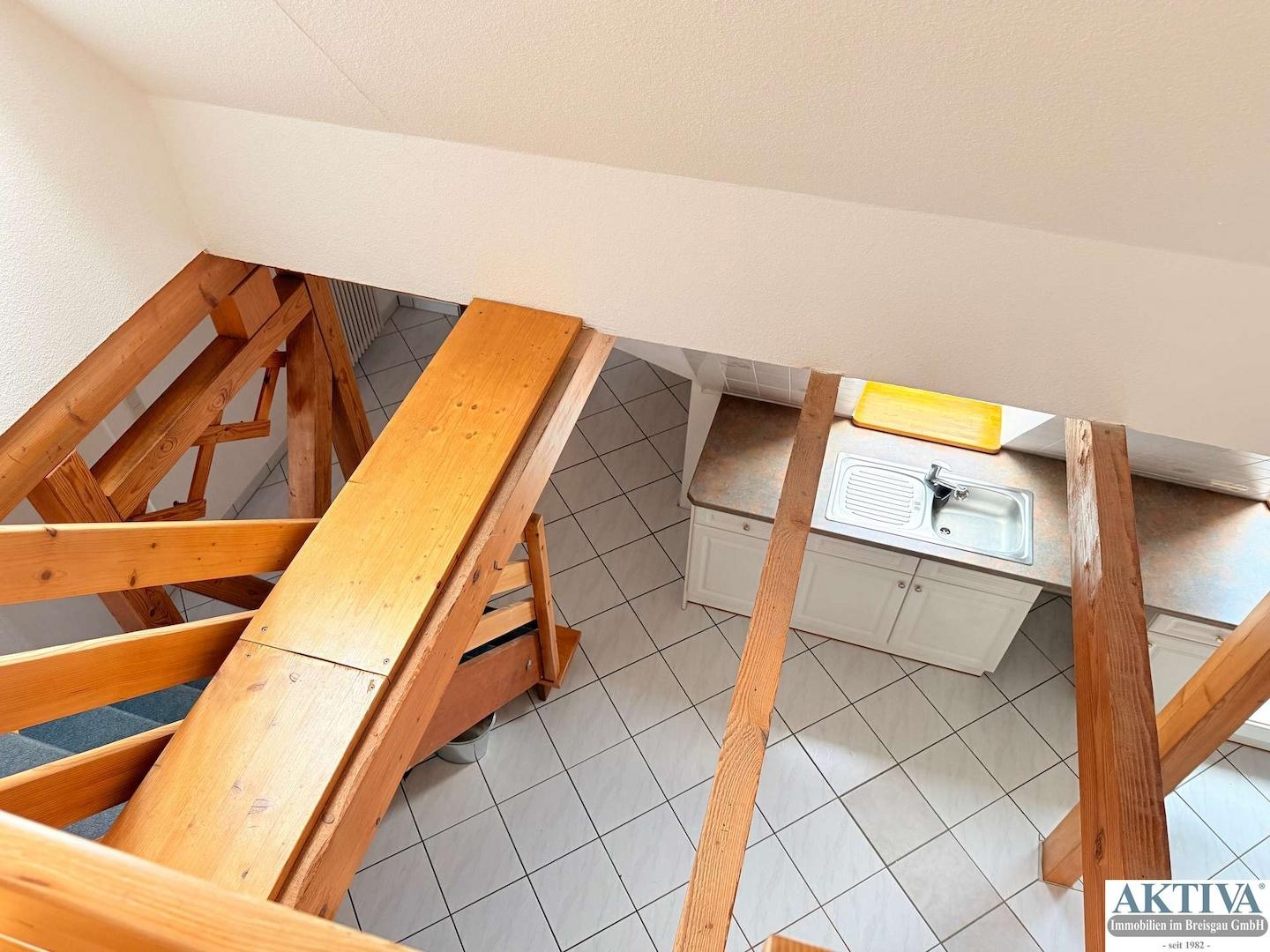 Blick von oben in die Küche