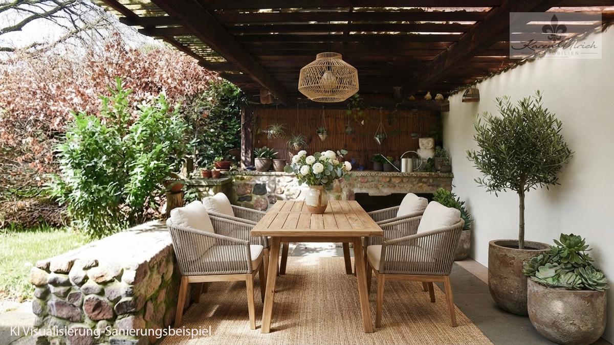 Überdachte Terrasse Küche (KI)