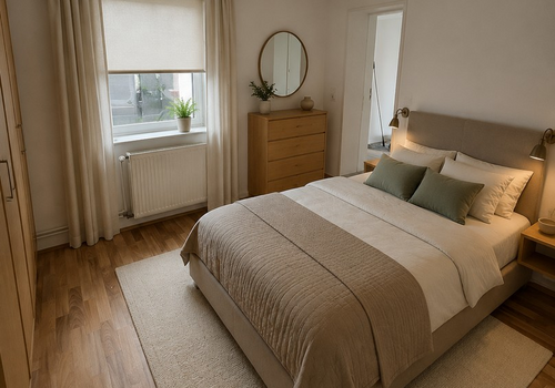 Schlafzimmer mit KI unten