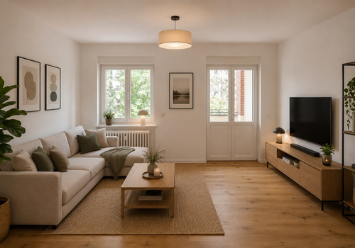 Wohnzimmer mit Balkon