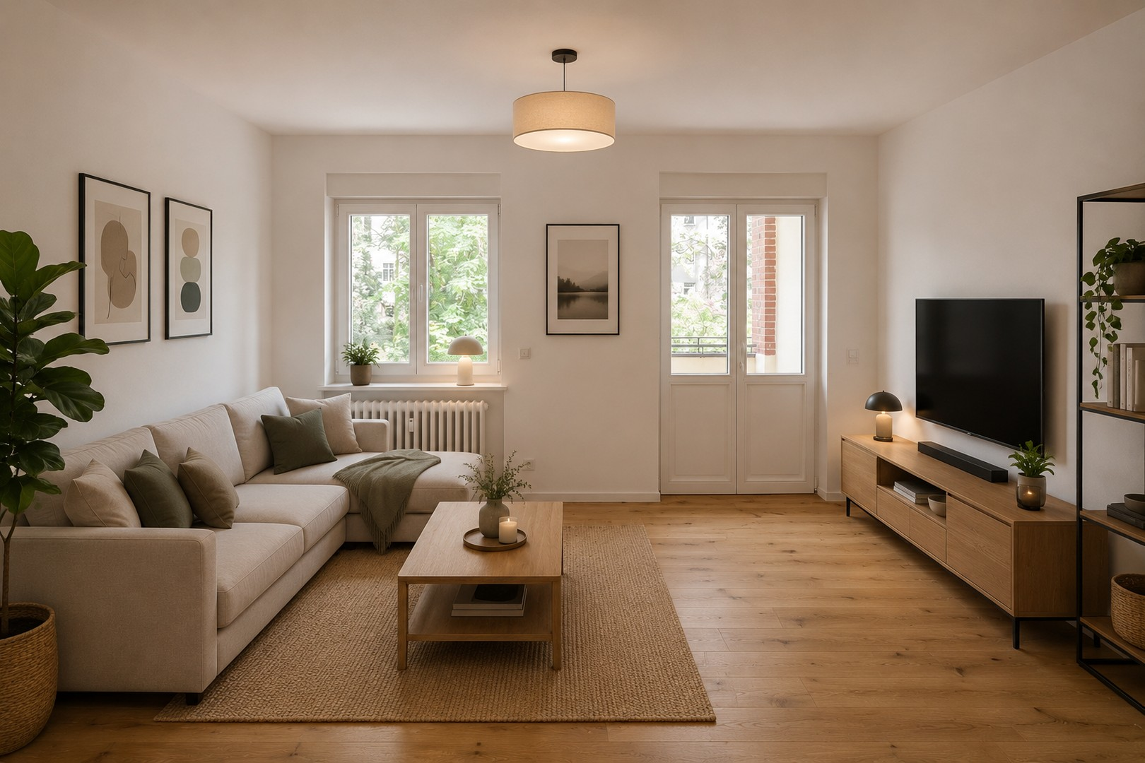 Wohnzimmer mit Balkon