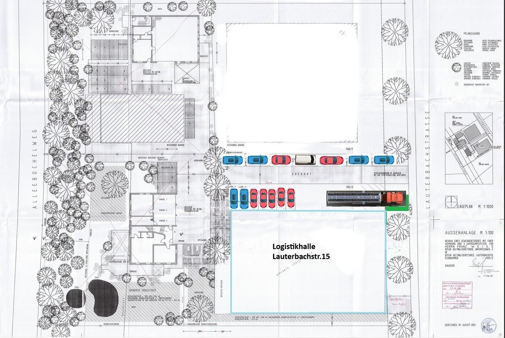 Lageplan mit Stellplätzen