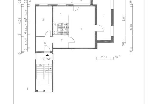 Ahornstraße 39 1.OG, 3-R-WE vermaßt