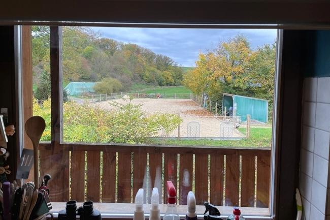Blick aus der Küche der Wohnung
