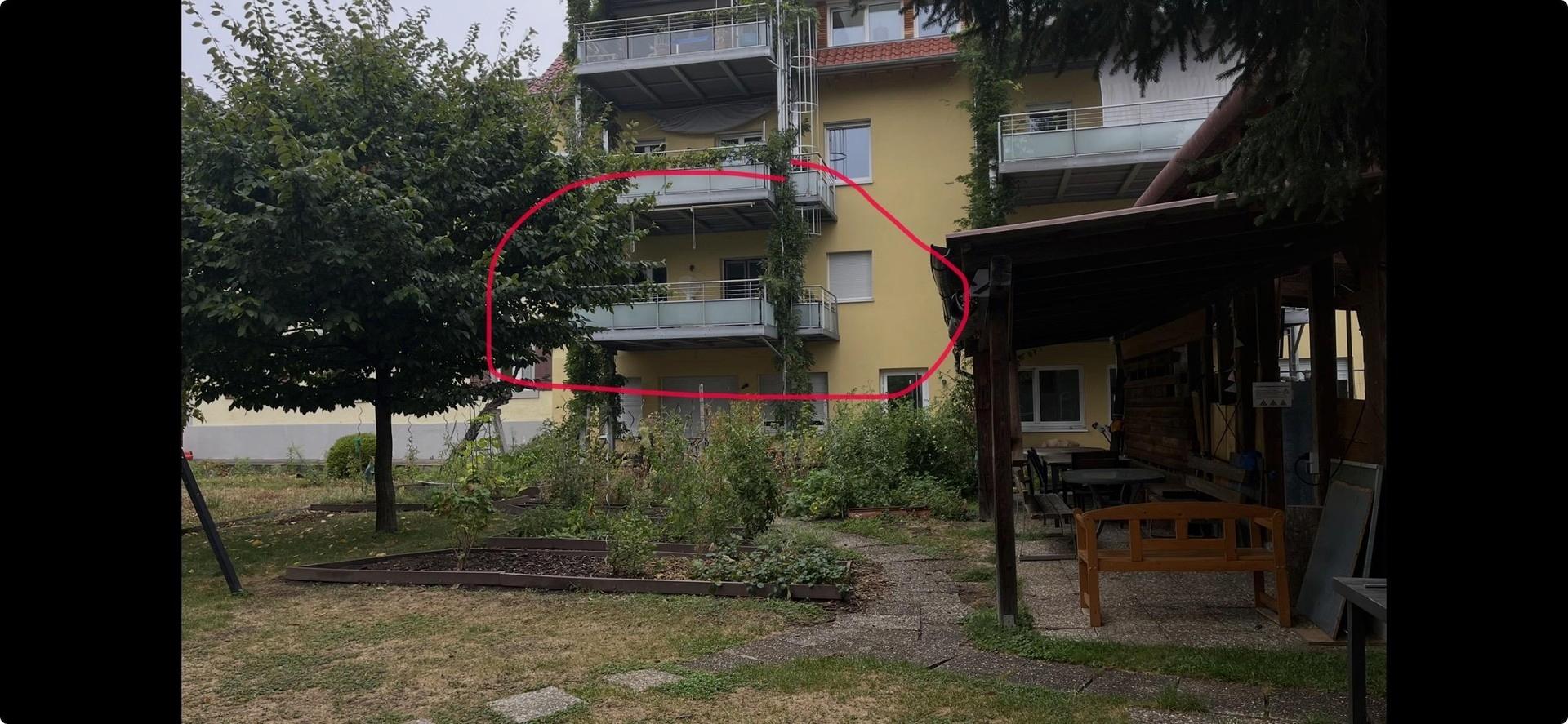 Blick von Garten zur Wohnung